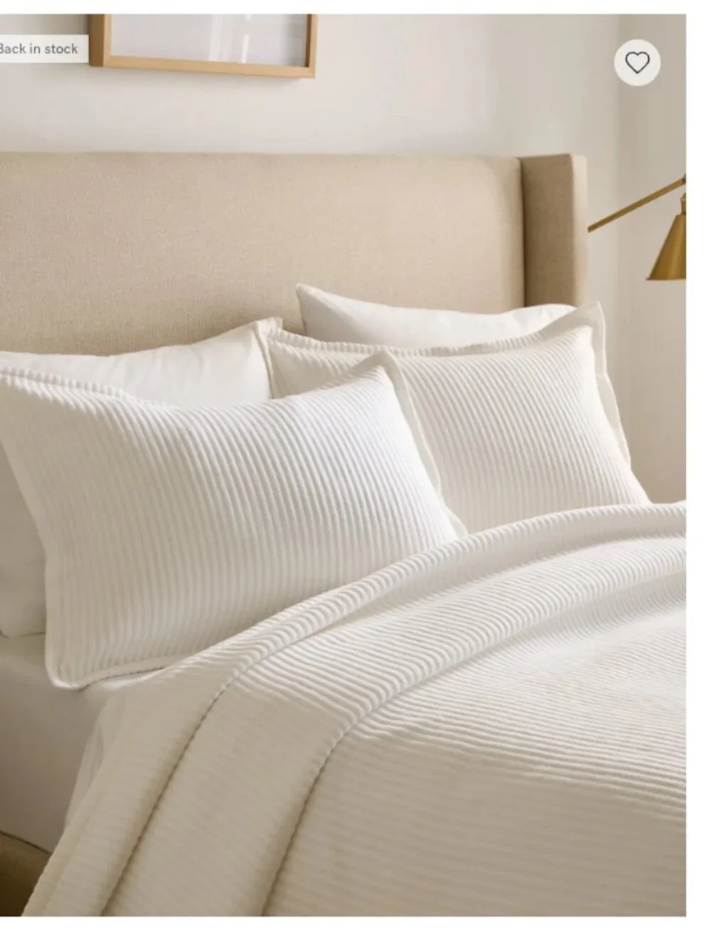 NWOT Quince Organic Cotton Matelasse Coverlet – Twin – White